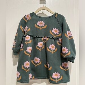 Little Co. Floral Print Sweatshirt Dress